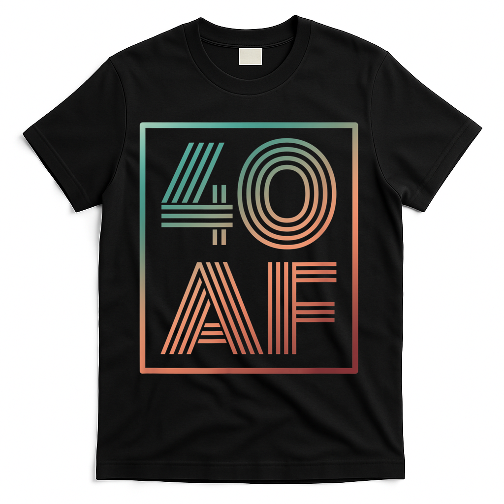 40 Af 40th Birthday Forty Years Old Retro T-Shirt - Black