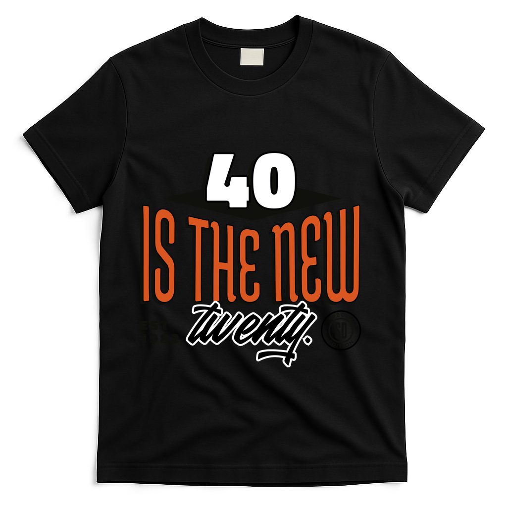 40 Is The New Twenty 40th Birthday Gift T-Shirt - Black