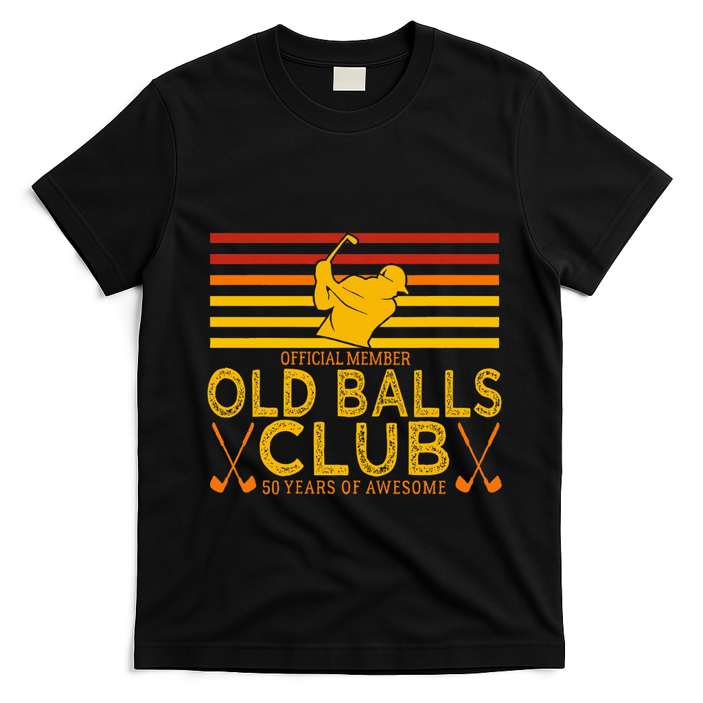 50th Birthday Funny Golf Old Balls Club Member T-Shirt - Black