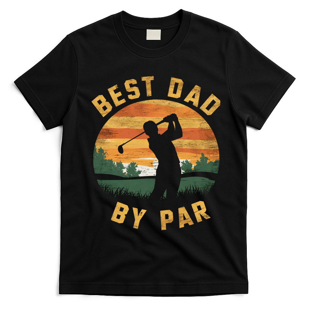 Best Dad By Par For Golf Dad Funny Dad Funny Father’S Day Dad Jokes Golfer Dad T-Shirt - Black
