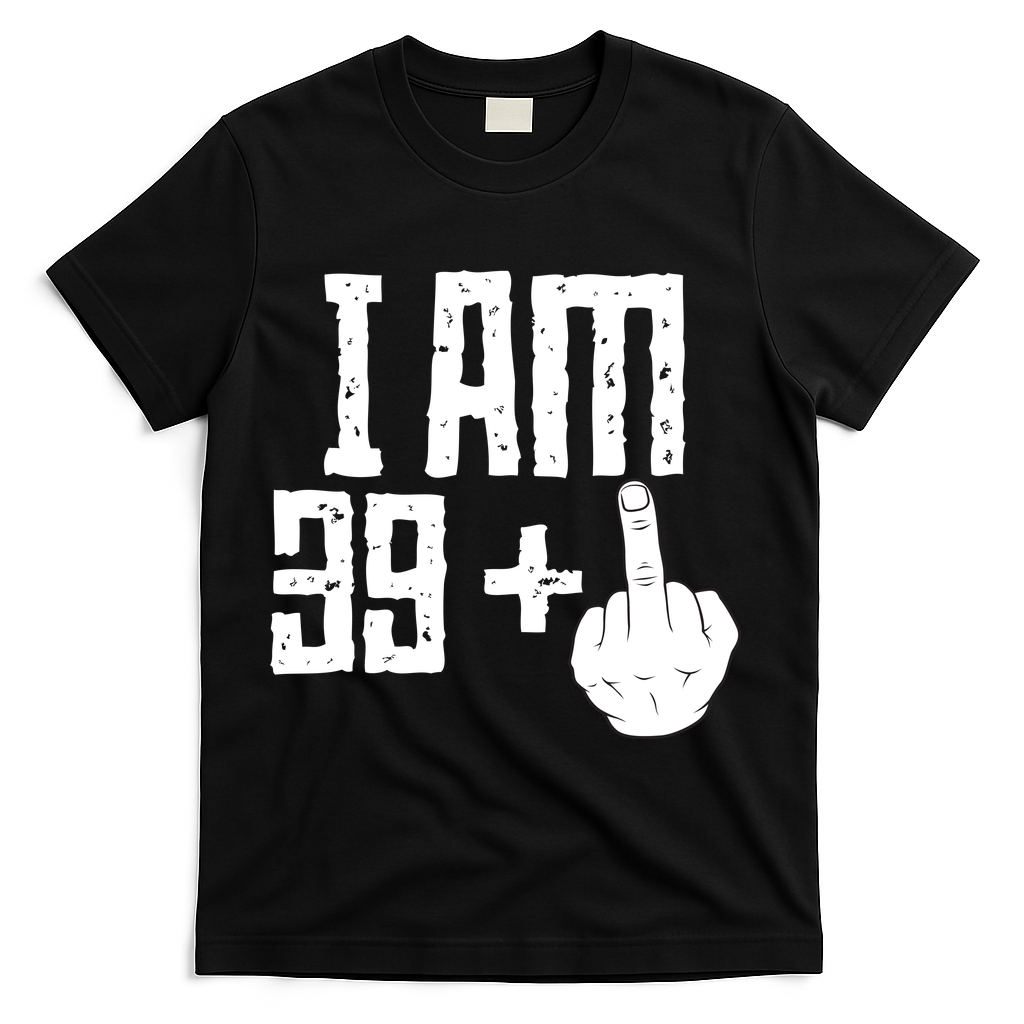 Middle Finger 40th Birthday Funny T-Shirt - Black