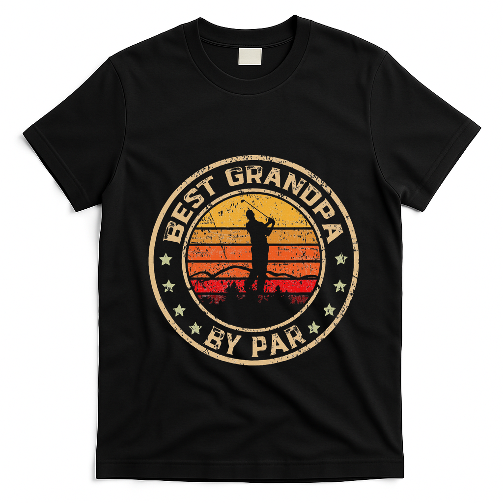 Best Grandpa By Par FatherS Day Golf Golfing T-Shirt - Black