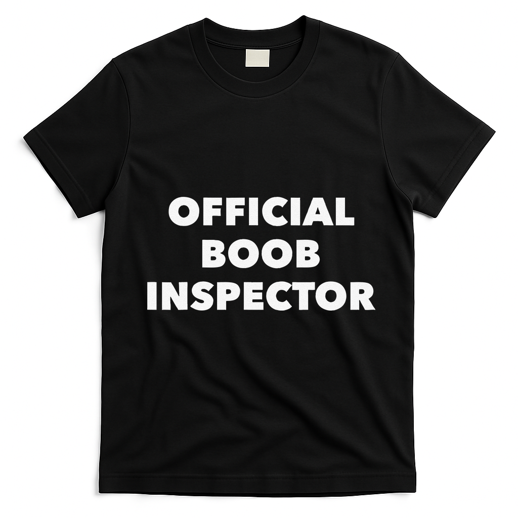 Boob Inspector Funny Saying Halloween Quote Costume T-Shirt - Black