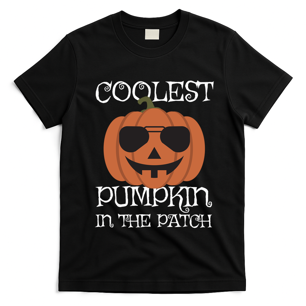 Coolest Pumpkin In The Patch Halloween Cute Gift T-Shirt - Black