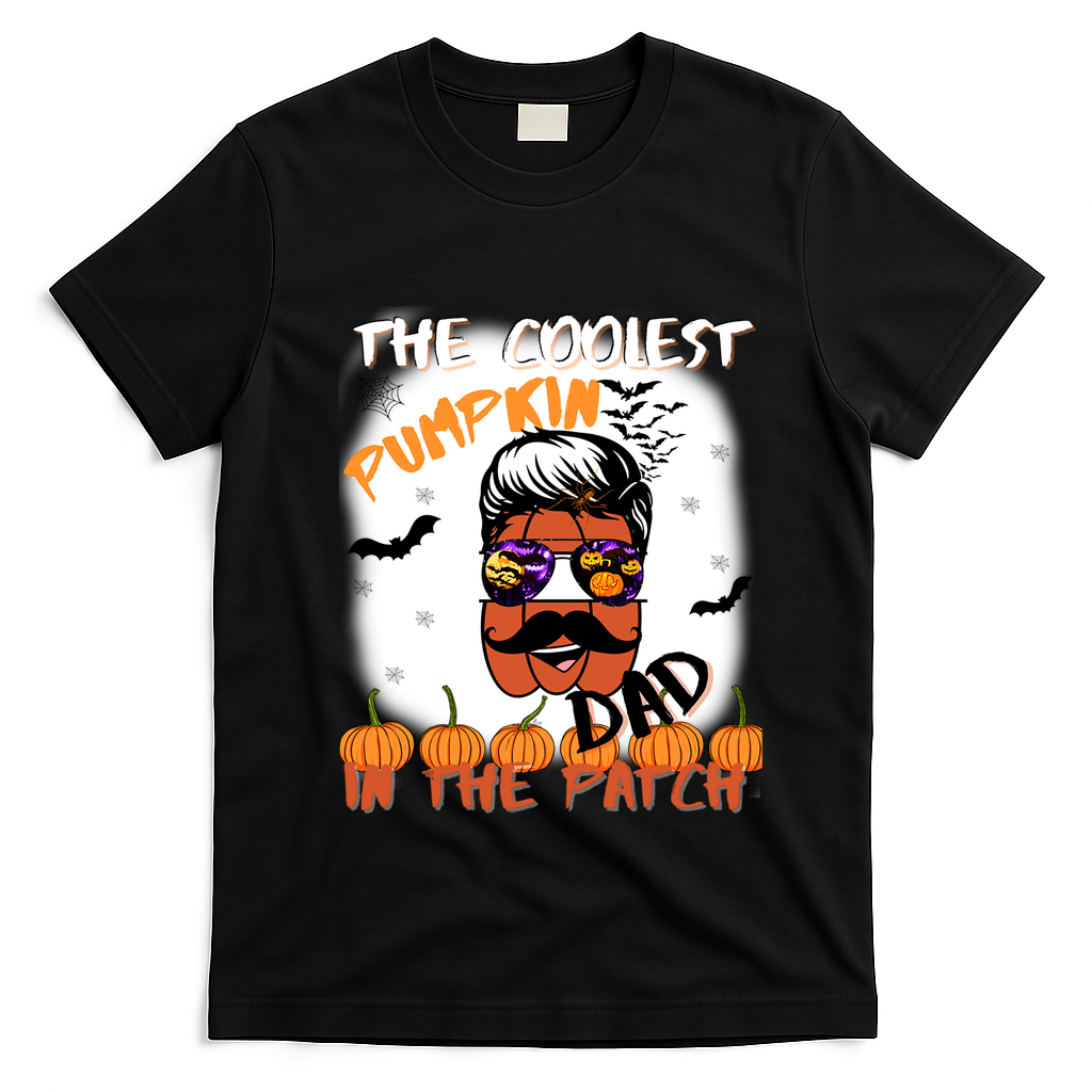 Coolest Pumpkin In The Patch Funny Halloween Dad Gift Cute Gift T-Shirt - Black