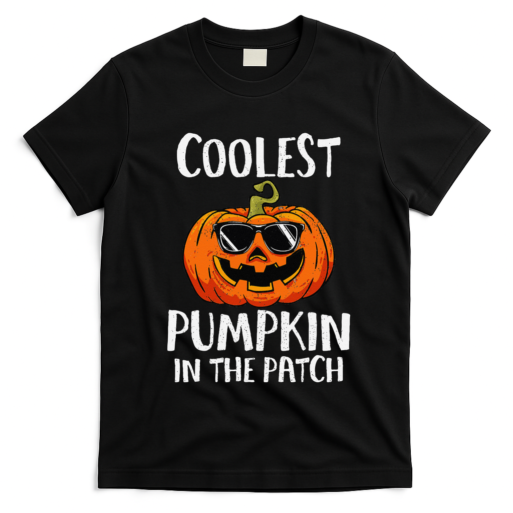 Coolest Pumpkin In The Patch Funny Halloween Gift T-Shirt - Black