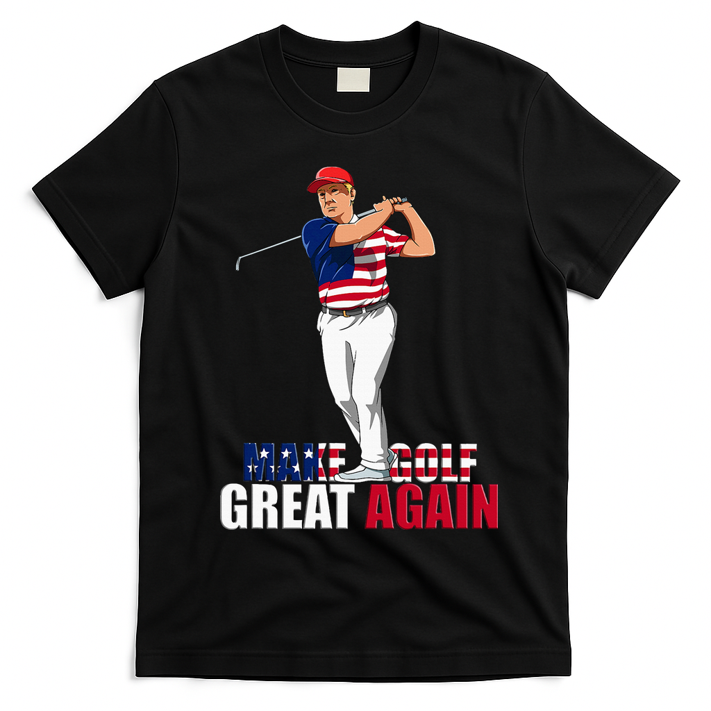 Donald Trump Funny Golf Gift T-Shirt - Black