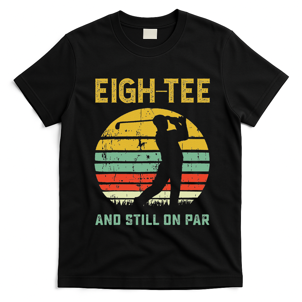 Funny 80th Birthday Golf Pun Golfing 80 Year Old Golfer T-Shirt - Black