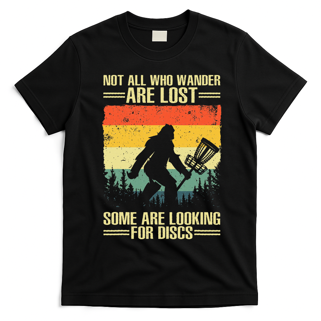 Funny Disc Golf Art T-Shirt - Black