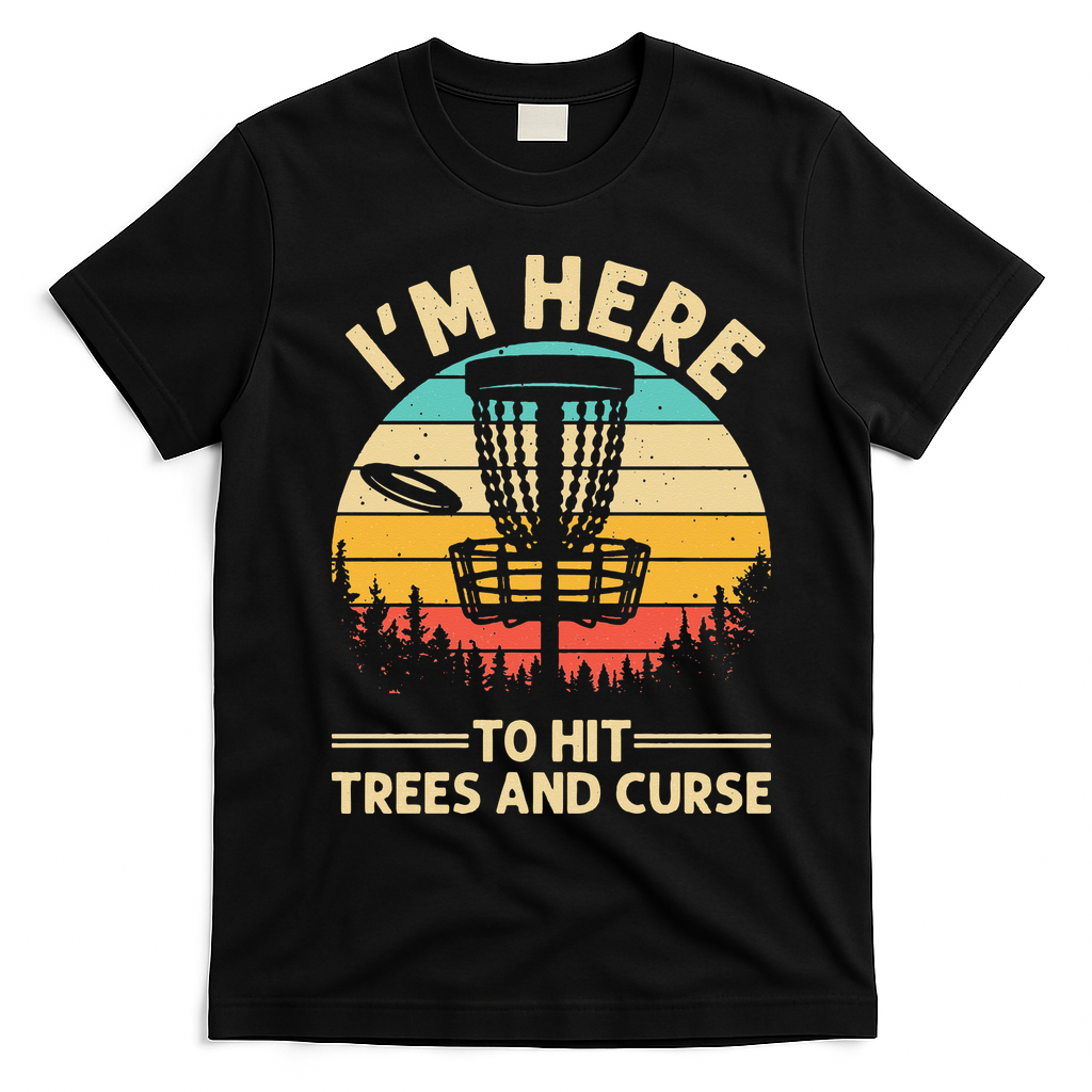 Funny Disc Golf For Disc Golf Player Trees Sports T-Shirt - Black