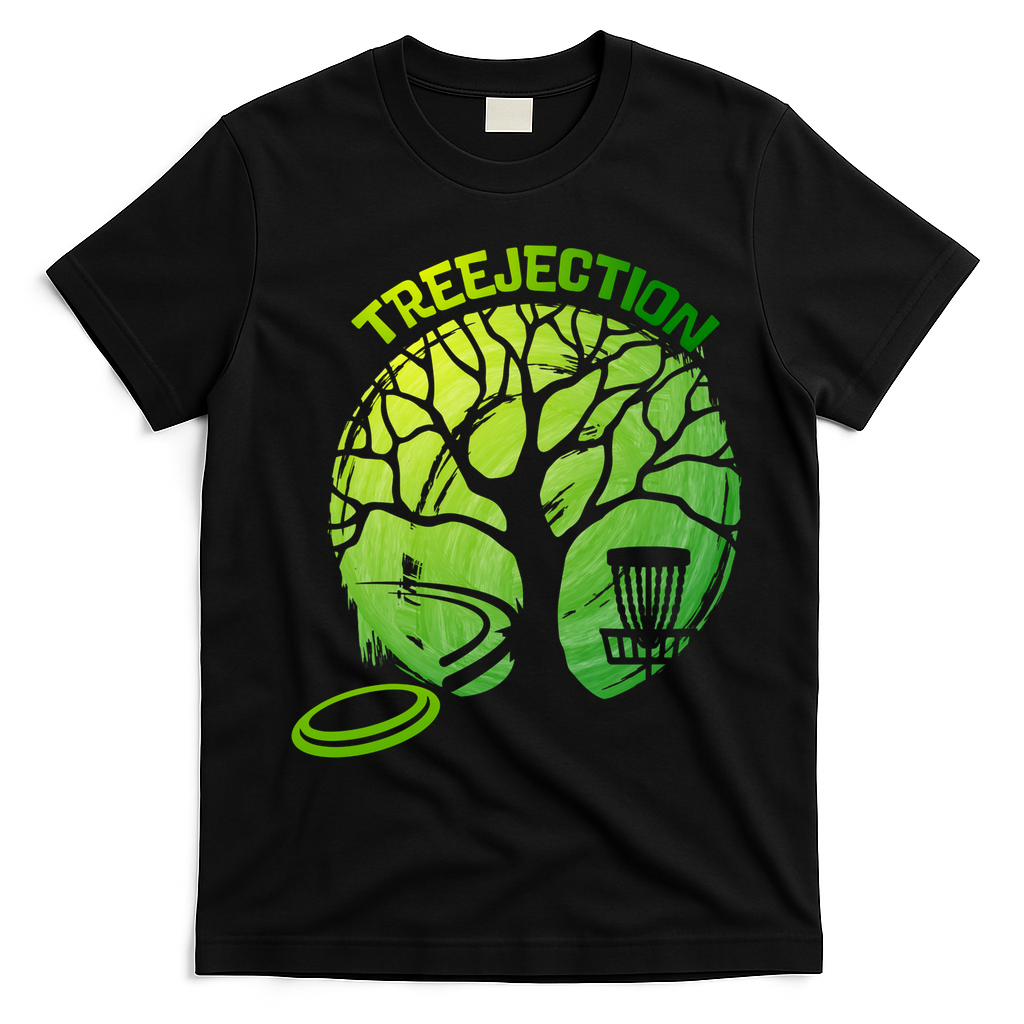 Funny Disc Golf Graphic Tree Gift T-Shirt - Black