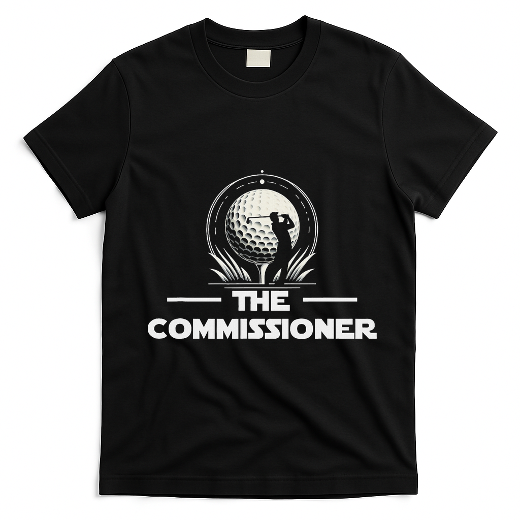 Funny Golfer Commissioner Golf League Golfing Sport T-Shirt - Black