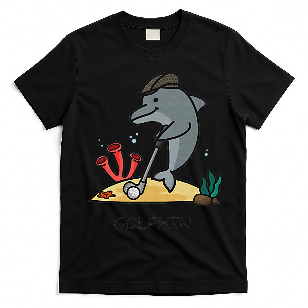 Funny Golphin Quote Golf Cool Dolphin T-Shirt - Black