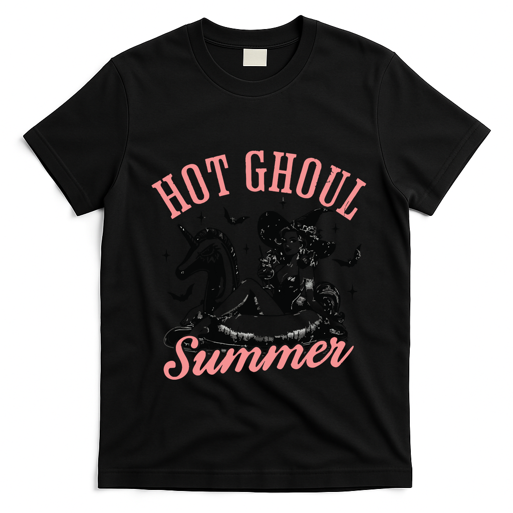 Funny Halloween Hot Ghoul Summer Summerween T-Shirt - Black
