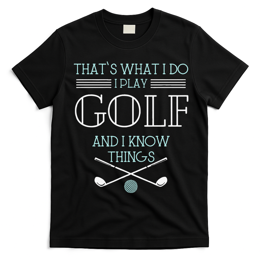 Funny ThatS What I Do I Play Golf And I Know Things Funny T-Shirt - Black