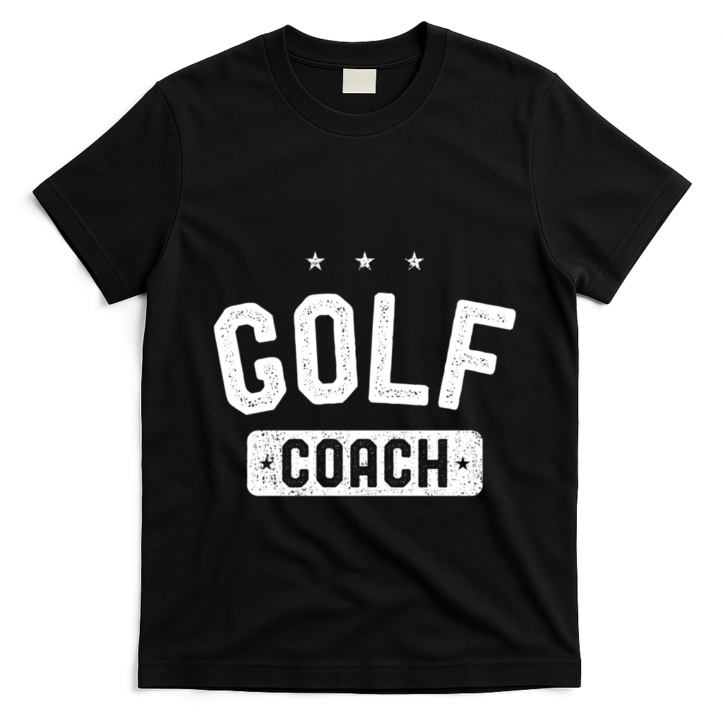 Golf Coach Vintage Golf Gift T-Shirt - Black