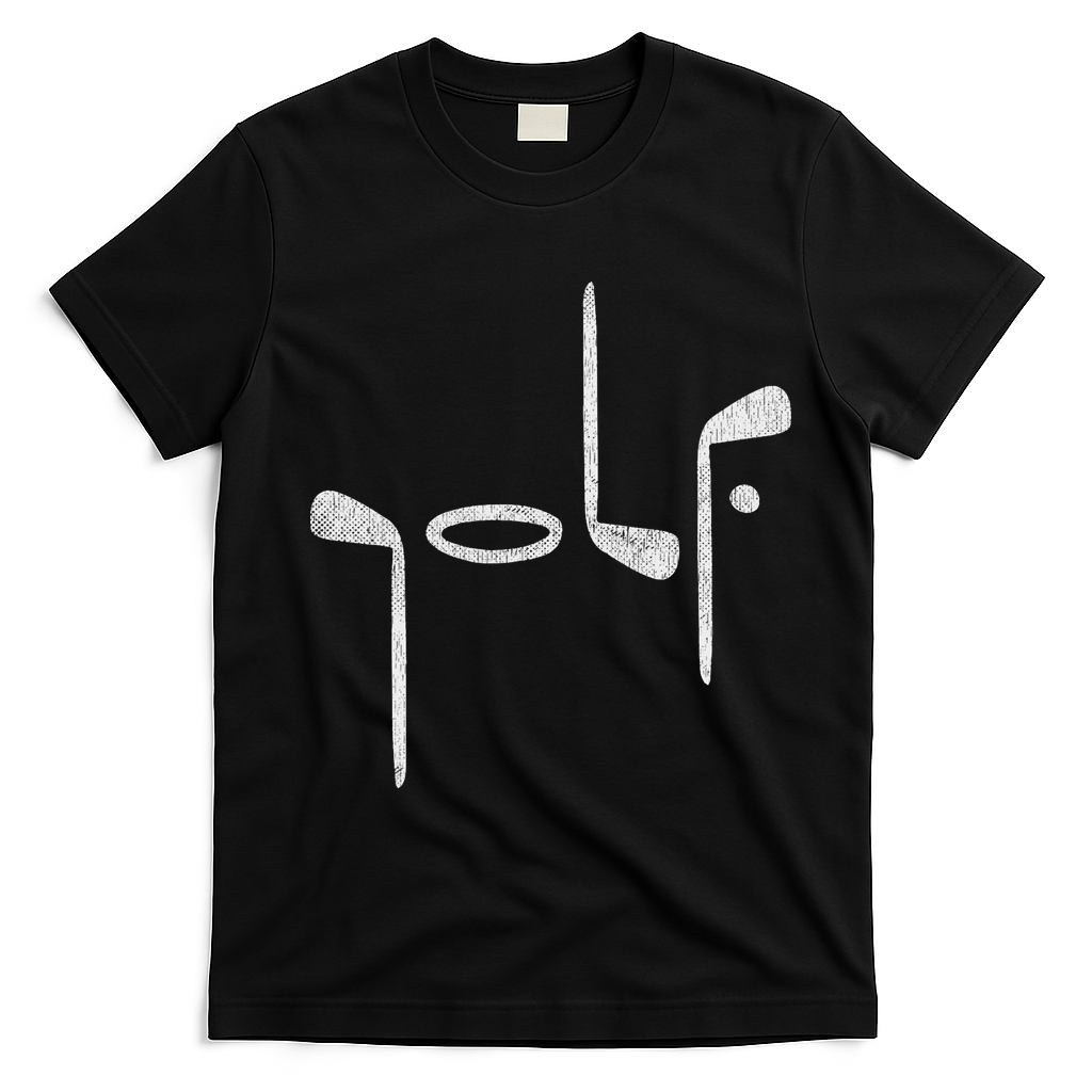 Golf Minimalist Logo Women Golf Fan Golfer T-Shirt - Black