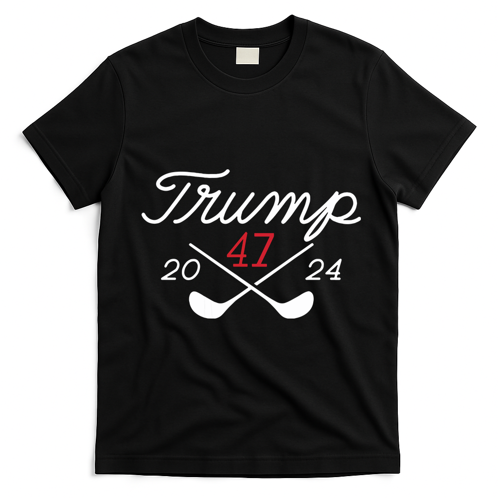 Golf Trump 47 2024 On Back T-Shirt - Black