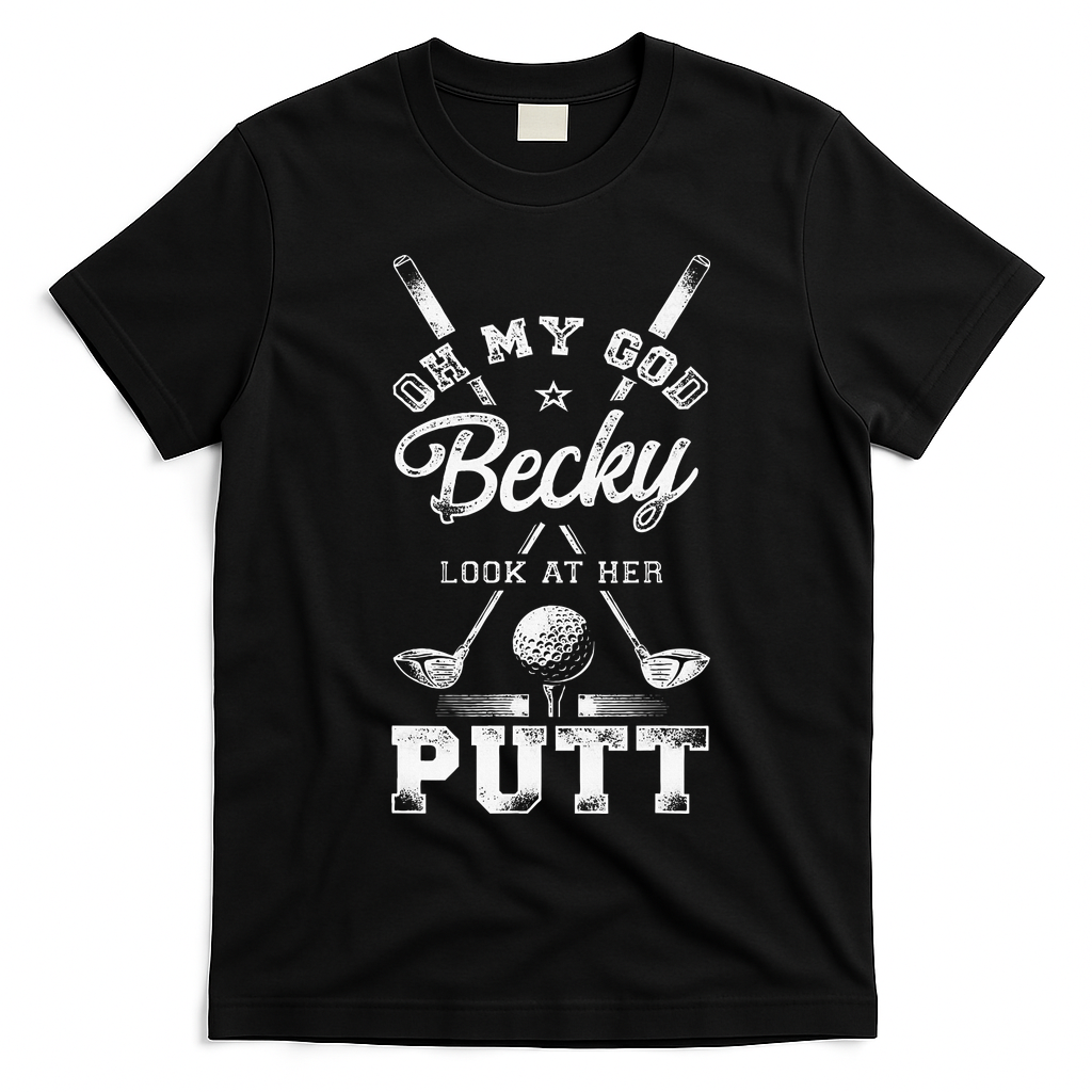 Golf Vintage Oh My God Becky Look At Her Putt T-Shirt - Black