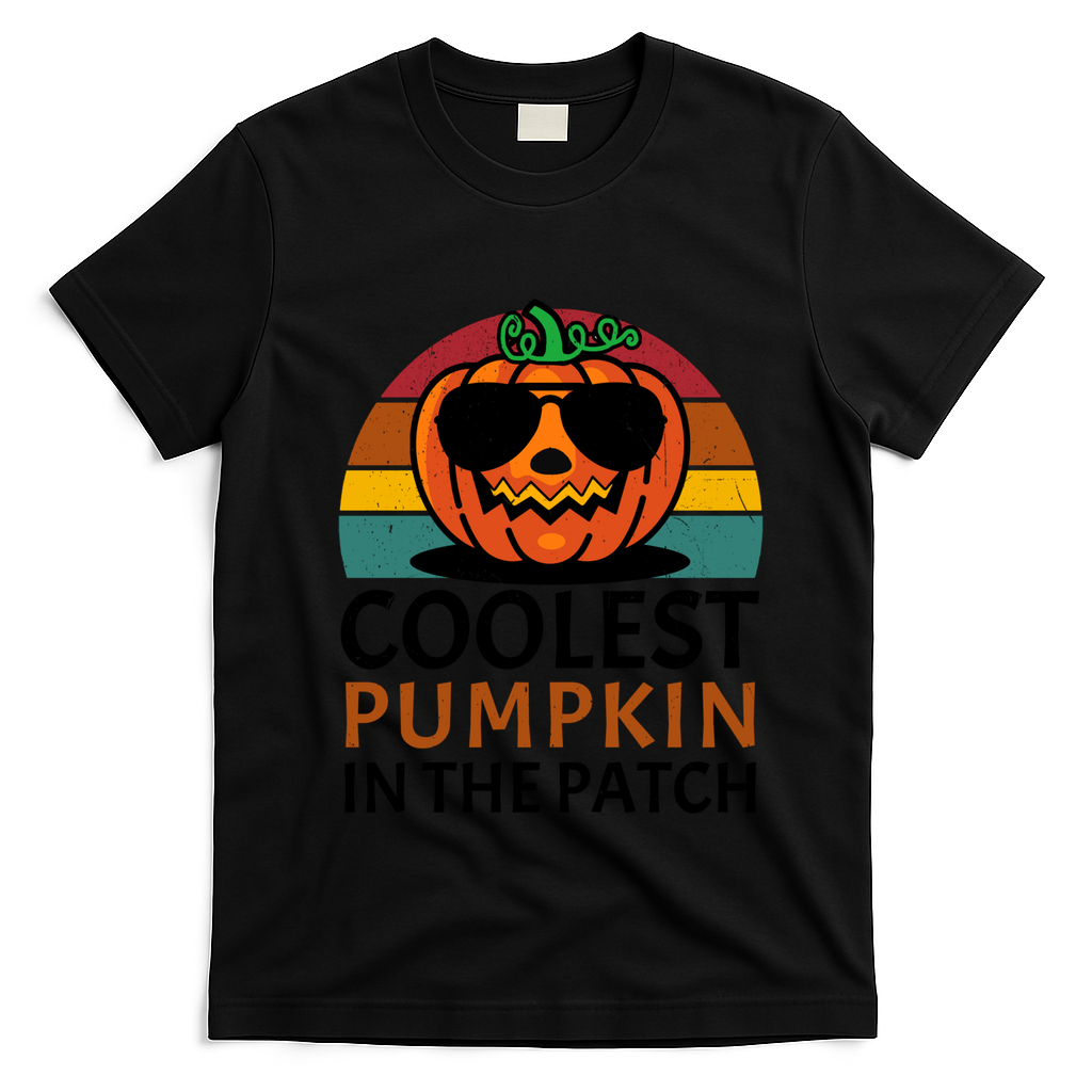 Halloween Gift Coolest Pumpkin In The Patch Gift T-Shirt - Black