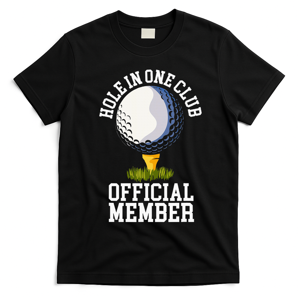 Hole In One Club Golf Club Golfer Hole In One T-Shirt - Black
