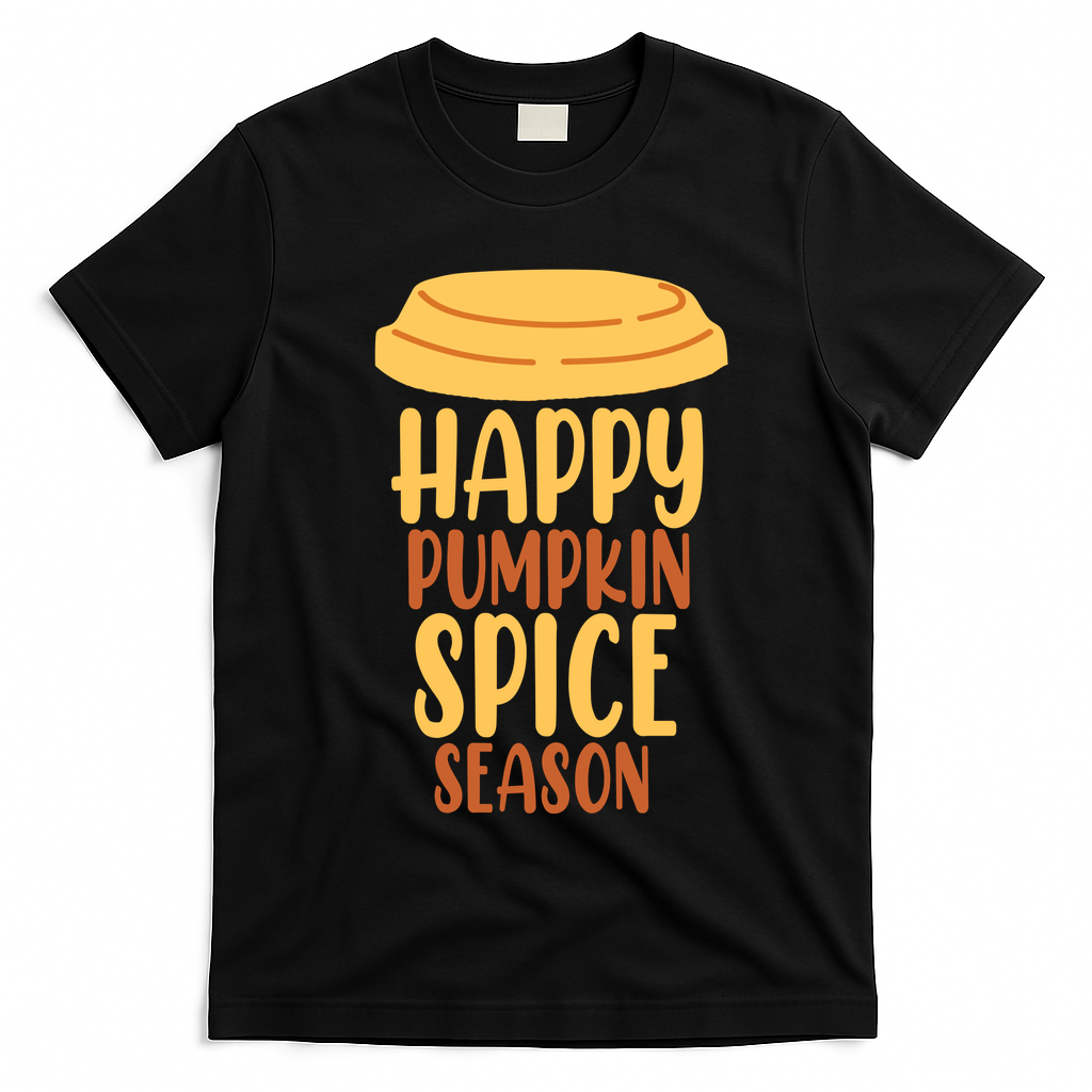 Happy Pumpkin Spice Season Coffee Lover T-Shirt - Black