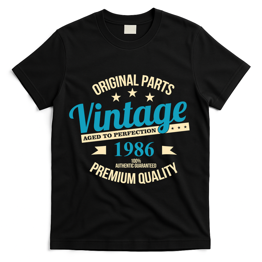 Original Parts Vintage Age To Perfection Premium Quality 1986 40th Birthday T-Shirt - Black