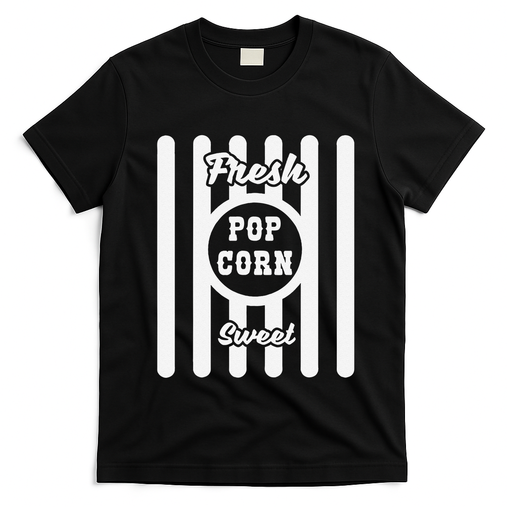 Popcorn Carnival Halloween Cinema T-Shirt - Black