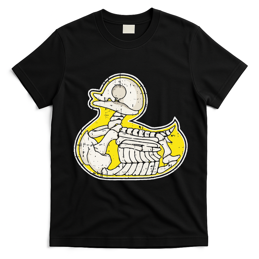 Rubber Duck Skeleton Lazy Halloween Costume Funny Ducky T-Shirt - Black
