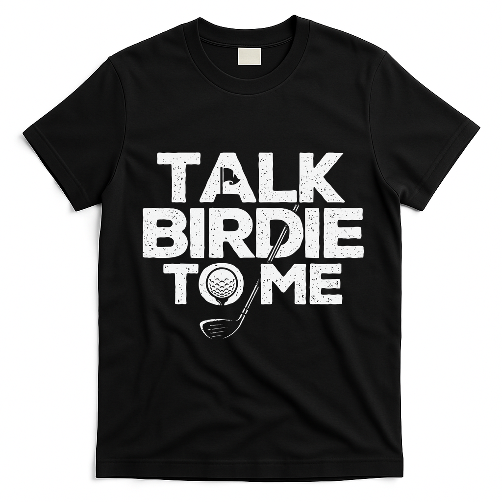 Talk Birdie To Me Golfer Golf Lover Golfing Putter Ball T-Shirt - Black