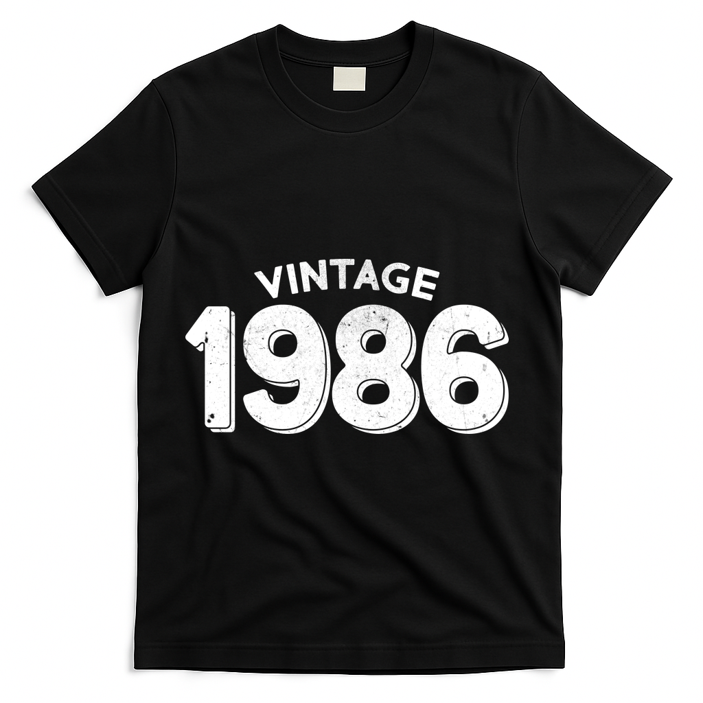 Vintage 1986 Celebrate 40th Birthday T-Shirt - Black