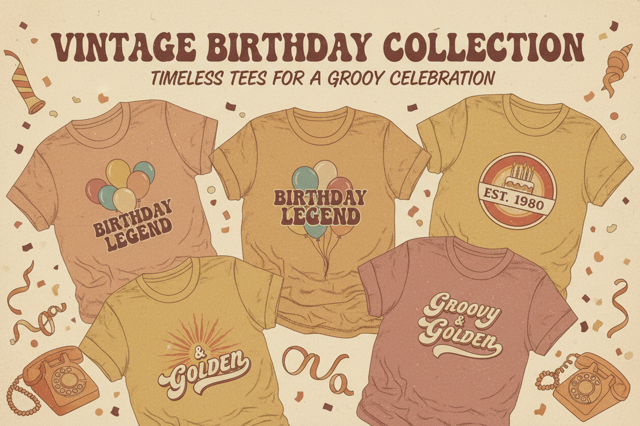 Vintage Style Birthday T-Shirts