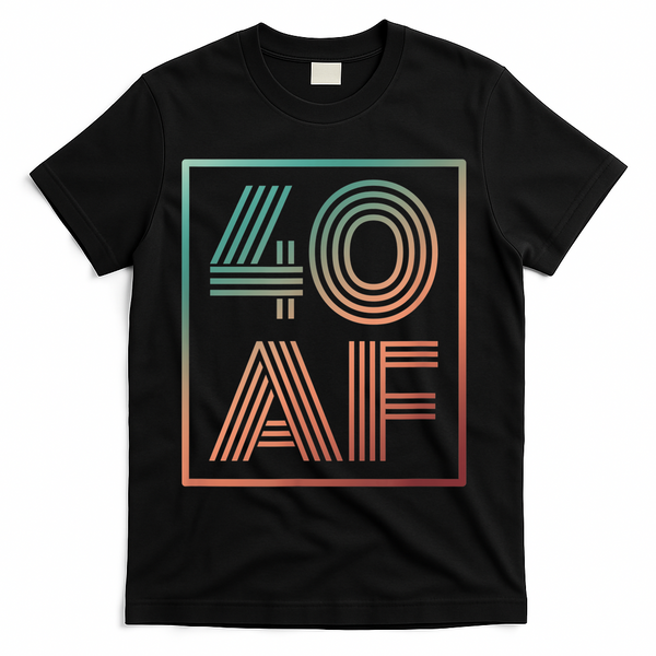 40 Af 40th Birthday Forty Years Old Retro T-Shirt - Black