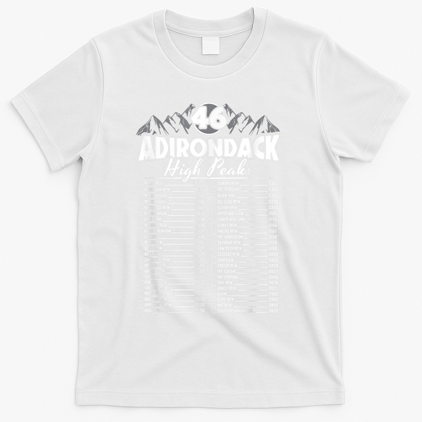 46 Adirondack Mountain Climbing Checklist T-Shirt - White