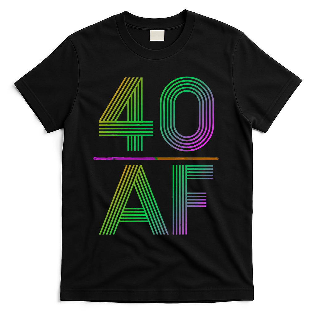 40 AF Vintage 40th Birthday Gift T-Shirt - Black