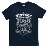 40th Birthday 1986 Vintage Quality Without Compromise  T-Shirt - Navy