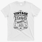 40th Birthday 1986 Vintage Quality Without Compromise  T-Shirt - White