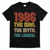 40th Birthday 1986 The Man Myth The Legend T-Shirt - Black