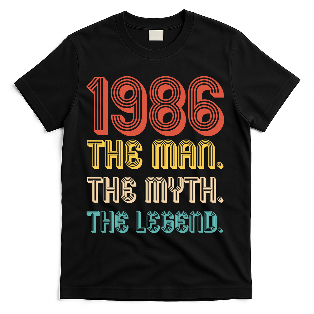 40th Birthday 1986 The Man Myth The Legend T-Shirt - Black
