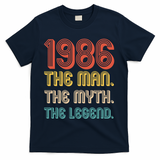 40th Birthday 1986 The Man Myth The Legend T-Shirt - Navy