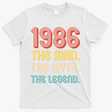 40th Birthday 1986 The Man Myth The Legend T-Shirt - White