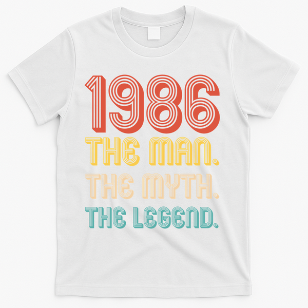40th Birthday 1986 The Man Myth The Legend T-Shirt - White