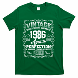 40th Birthday 1986 Vintage Quality Without Compromise Aged To Perfection Genuine T-Shirt - Green