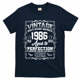 40th Birthday 1986 Vintage Quality Without Compromise Aged To Perfection Genuine T-Shirt - Navy