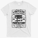 40th Birthday 1986 Vintage Quality Without Compromise Aged To Perfection Genuine T-Shirt - White