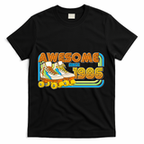 40th Birthday Awesome Since 1986 Retro Roller Skates  T-Shirt - Black