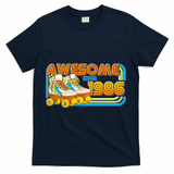40th Birthday Awesome Since 1986 Retro Roller Skates  T-Shirt - Navy