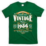 40th Birthday Age Perfectly Original Parts Vintage Made In 1986 Premium Quality T-Shirt - Green