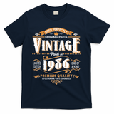40th Birthday Age Perfectly Original Parts Vintage Made In 1986 Premium Quality T-Shirt - Navy