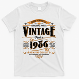 40th Birthday Age Perfectly Original Parts Vintage Made In 1986 Premium Quality T-Shirt - White